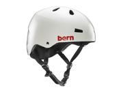 Bern 2016 Men Macon EPS Summer Bike Skate Helmet w Crank Fit Satin Light Grey S M