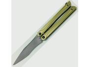 Brous Blades B3 Balisong Plain Edge Knife Satin X JB 019B3S