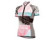 Shebeest 2017 Women s Bellissima Palm Stripe Short Sleeve Cycling Jersey 3233 LS White L