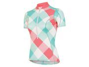Shebeest 2017 Women s S Cut Tri Large Gingham Short Sleeve Cycling Jersey 3225 TG Vintage Mint M