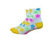 DeFeet Women s AirEator 3in Pedals White Yellow Cycling Running Socks Pedals White Yellow M