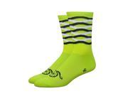 DeFeet AirEator 6in Frequency Jalapeno Handlebar Mustache Cycling Running Socks Frequency Jalapeno S