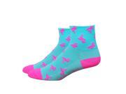 DeFeet Women s AirEator 3in Flock Off Cycling Running Socks Neptune Pink S