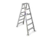 Double Sided Stepladder Aluminum 6 ft H 300 lb Capacity
