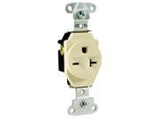 Specification Grade Single Receptacle 20 Amp 250 Volt Ivory Pass and Seymour