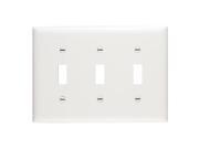 Wall Plate Plastic Three Gang Three Toggle Without Line White Pass and Seymour