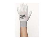 Coated Gloves L Gray White Knit Wrist PR