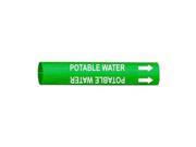 Pipe Marker Potable Water Grn 4 to 6 In