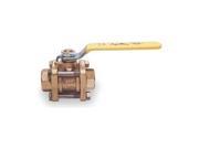 Ball Valve 3 PC 1 1 4 In NPT Bronze