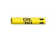 Pipe Marker Oil Yellow 1 1 2 to 2 3 8 In