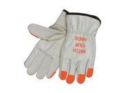 Logo Glove Driver Cow Grain Cream M Pr