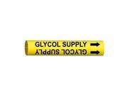 Pipe Marker Glycol Supply Y 8 to9 7 8 In