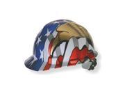Hard Hat Front Brim Slotted US Flag w 2Eagles