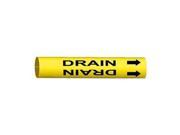 Pipe Marker Drain Yellow 3 4 to 1 3 8 In