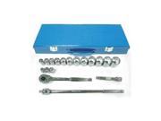 Socket Set 1 2 Dr 12 Pt SAE Combo 18 Pc