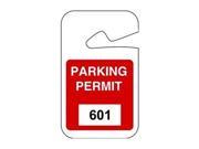 Parking Permits Rearview Wht Red PK 100