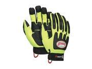 Leather Palm Gloves Hi Vis TPR Pad XL Pr
