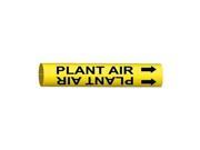 Pipe Marker Plant Air Yellow 10 to 15 In