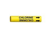 Pipe Marker Chlorine Yellow 10 to 15 In