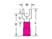 Fork Terminal Red 22 to 18 AWG PK100