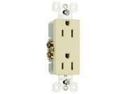 Ivory Duplex Decorator Receptacle 15 Amp 125 Volt Side Or Back Wired 885ICC21