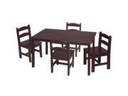 GiftMark Rectangle Square Table with 4 Chairs