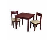 GiftMark Children s Square Table with 2 Matching Upholstered Chairs