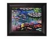 Art Reproduction Oil Painting Monet Paintings Water Lilies pink with Veine D Or Bronze Scoop Bronze and Rich Brown Finish 22.5 X 26.5 Hand Painted
