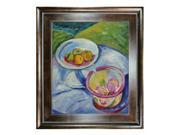 Art Reproduction Oil Painting Still Life with Natural Creed Frame Deep Natural Stained Wood 29 X 33 Hand Painted Framed Canvas Art