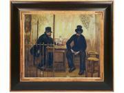 Art Reproduction Oil Painting The Absinthe Drinkers with Opulent Frame Dark Stained Wood with Gold Trim 29 X 33 Hand Painted Framed Canvas Art