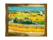 Art Reproduction Oil Painting Van Gogh Paintings The Harvest with Victorian Gold Frame Gold Finish 38 X 48 Hand Painted Framed Canvas Art