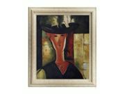 Art Reproduction Oil Painting Modigliani Paintings Portrait of Madam Pompadour 1915 with Tuscan Ivory Frame Lightly Marbled White Wood 26 X 30 Hand