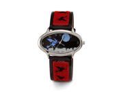 New Women s Red Black Witch Leather Band Wrist Watch
