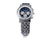 Mens New Blue Dial Silver Tone Face Band Bracelet Watch