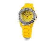 Womens Brilliant New Yellow White CZ Stone Wrist Watch