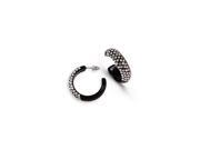 Black Solid White Swarovski Crystal Hoop Stud Earrings