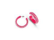 Solid Pink Acrylic Rainbow Swarovski Crystal Earrings