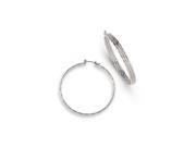 Silver Tone Solid Polished Round Triple Hoop Earrings