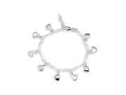 Heart Charms 925 Solid Sterling Silver Ankle Bracelet