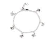 Butterfly Charms Link Solid .925 Sterling Silver Anklet
