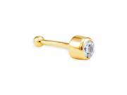 New 20g White CZ 14k Yellow Gold Jewelry Stud Nose Ring