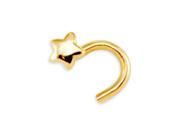 New 14k Yellow Gold 20 Gauge Star Nose Screw Stud Ring