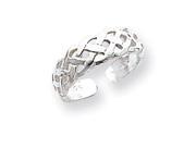 925 Sterling Silver Polished Open Celtic Weave Toe Ring