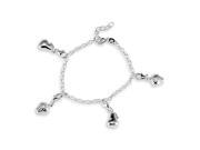 Pear Strawberry Charm Solid 925 Silver Ankle Bracelet