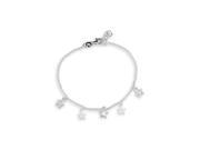 Solid Cut Out Star 925 Sterling Silver Ankle Bracelet