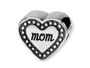 925 Sterling Silver Charm 3 8? MOM Heart Shaped Bead
