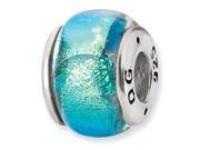 925 Sterling Silver Blue Dichroic Glass Jewelry Bead