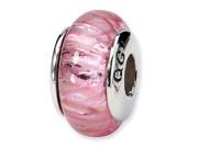 925 Sterling Silver Hand Blown Glass Pink Jewelry Bead