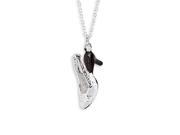 New Sterling Silver Black High Heel Shoe Charm Necklace