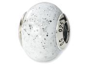 925 Silver 3 8? White Italian Murano Glass Jewelry Bead